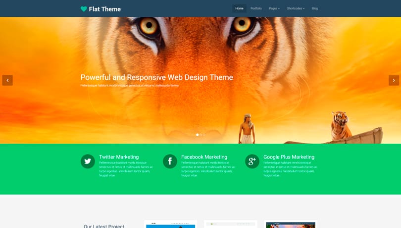 Os melhores temas para WordPress, gratuitos e responsivos para seu site ou blog. 9 Flat-theme-wordpress