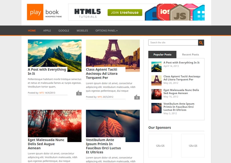 Os melhores temas para WordPress, gratuitos e responsivos para seu site ou blog. 16 Playbook-wordpress-template