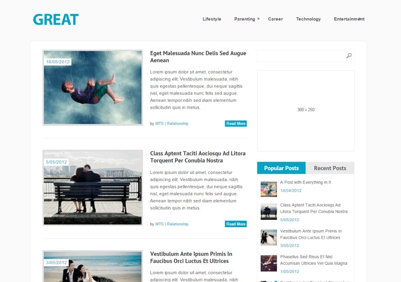 Os melhores temas para WordPress, gratuitos e responsivos para seu site ou blog. 19 Wordpress-great-theme